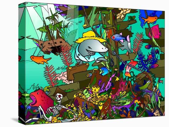 Underwater Shark-Howie Green-Stretched Canvas