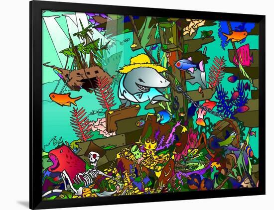 Underwater Shark-Howie Green-Framed Giclee Print