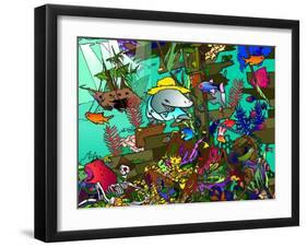 Underwater Shark-Howie Green-Framed Giclee Print