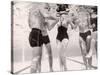 Underwater Shot of Actress Daphne Dayle in Topless, One Piece Swim Suit by Designer Ruben Torres-Paul Schutzer-Stretched Canvas