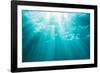 Underwater sunbeams, Kailua Bay, Oahu, Hawaii-Mark A Johnson-Framed Photographic Print