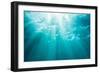 Underwater sunbeams, Kailua Bay, Oahu, Hawaii-Mark A Johnson-Framed Photographic Print