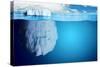 Underwater View of Iceberg with Beautiful Transparent Sea on Background - Illustration.-Niyazz-Stretched Canvas