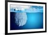 Underwater View of Iceberg with Beautiful Transparent Sea on Background - Illustration.-Niyazz-Framed Art Print