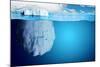 Underwater View of Iceberg with Beautiful Transparent Sea on Background - Illustration.-Niyazz-Mounted Art Print