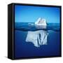 Underwater View of Iceberg with Beautiful Transparent Sea on Background-Alones-Framed Stretched Canvas