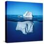 Underwater View of Iceberg with Beautiful Transparent Sea on Background-Alones-Stretched Canvas