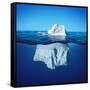 Underwater View of Iceberg with Beautiful Transparent Sea on Background-Alones-Framed Stretched Canvas