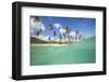 Underwater View of the Sandy Beach Surrounded by Palm Trees, Morris Bay, Antigua-Roberto Moiola-Framed Photographic Print