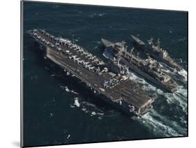 Underway Replenishment at Sea with U.S. Navy Ships in the Arabian Gulf-Stocktrek Images-Mounted Photographic Print