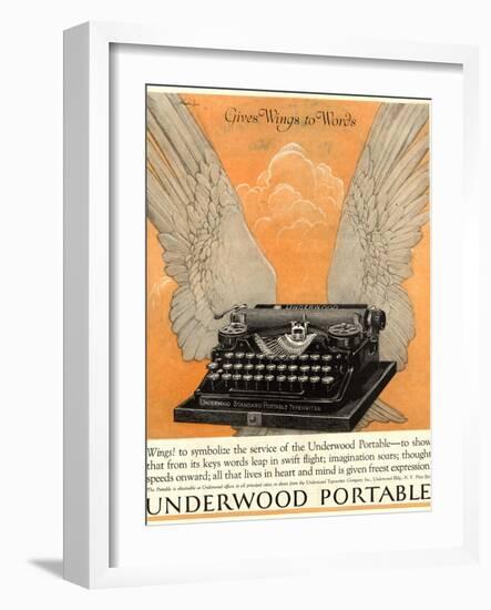 Underwood Portable Typewriters Equipment, USA, 1922-null-Framed Giclee Print