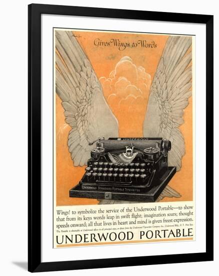 Underwood Portable Typewriters Equipment, USA, 1922-null-Framed Giclee Print