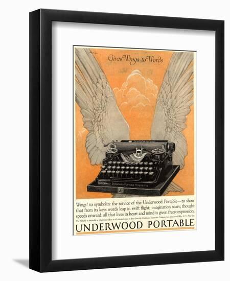 Underwood Portable Typewriters Equipment, USA, 1922-null-Framed Premium Giclee Print