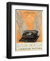 Underwood Portable Typewriters Equipment, USA, 1922-null-Framed Premium Giclee Print