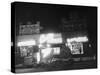 Underworld Character Mickey Cohen's Haberdashery at Night-Peter Stackpole-Stretched Canvas
