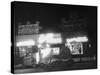 Underworld Character Mickey Cohen's Haberdashery at Night-Peter Stackpole-Stretched Canvas