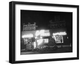 Underworld Character Mickey Cohen's Haberdashery at Night-Peter Stackpole-Framed Photographic Print