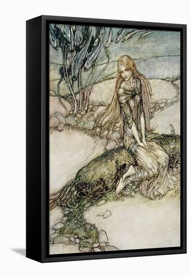 Undine, Illustration from the book by Baron Friedrich de la Motte Fouque-Arthur Rackham-Framed Stretched Canvas