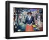 Une Bouquetiere (A Flower Girl). Scene D'ete, La Foule Se Promene Dans Un Parc Public Au Milieu De-Kazimir Severinovich Malevich-Framed Giclee Print