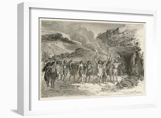 Une Ceremonie Funebre a L'Epoque Du Renne-Emile Antoine Bayard-Framed Giclee Print