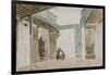 Une cour à Tanger ; 1832-Eugene Delacroix-Framed Giclee Print