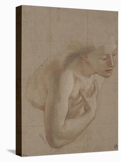 Une demi-figure de femme nue, tournée à droite, une main sur la droite-Antoine Coypel-Stretched Canvas