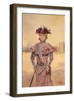 Une élégante, place de la Concorde, vers 1894-Louise Abbema-Framed Giclee Print