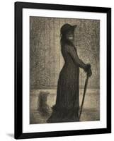 Une Elegante, Woman Strolling, c.1884-Georges Pierre Seurat-Framed Giclee Print