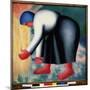 Une Faucheuse (A Reaper). Portrait D'une Paysanne Courbee, Pieds Nus, Recoltant Des Cereales. Peint-Kazimir Severinovich Malevich-Mounted Giclee Print