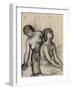 Une femme coiffant, une femme assise-Pierre Puvis de Chavannes-Framed Giclee Print