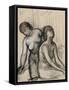 Une femme coiffant, une femme assise-Pierre Puvis de Chavannes-Framed Stretched Canvas