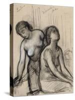 Une femme coiffant, une femme assise-Pierre Puvis de Chavannes-Stretched Canvas