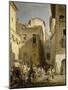 Une fête à Genazzano (Etats romains)-Oswald Achenbach-Mounted Giclee Print