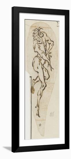 Une figure nue, grotesque se retournant à gauche-Jacques Callot-Framed Giclee Print