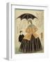 Une Française sous un parapluie accompagnée d'un jeune garçon-Utagawa Yoshitora-Framed Giclee Print