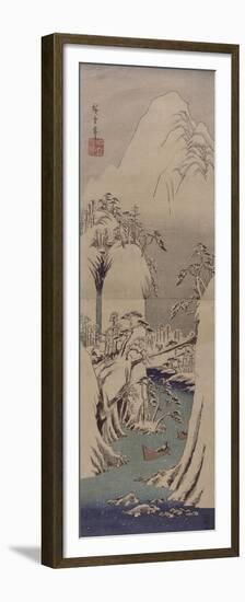 Une gorge enneigée-Ando Hiroshige-Framed Premium Giclee Print