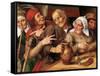 Une Joyeuse Compagnie - A Merry Company, by Massys (Matsys), Jan (1510-1575). Oil on Wood, 1564. Di-Jan Massys-Framed Stretched Canvas