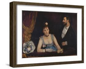 Une loge aux Italiens-a box at the Italian Opera, around 1874 Canvas, 98 x 130.-Eva Gonzales-Framed Giclee Print