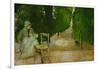 Une nourrice au jardin du Luxembourg-a wetnurse in the Luxembourg-garden. Oil on canvas-Edgar Degas-Framed Giclee Print