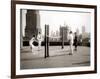 Une Partie de Deck - Tennis Sur la Terrasse Du Toit de L'Hotel Delmonico de New York, 1925-Charles Delius-Framed Art Print