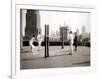 Une Partie de Deck - Tennis Sur la Terrasse Du Toit de L'Hotel Delmonico de New York, 1925-Charles Delius-Framed Art Print