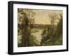 Une Rivière Vue de Haut Entre les Arbres, 1865-Jean Baptiste Camille Corot-Framed Giclee Print