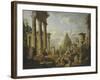 Une Sibylle prêchant dans des ruines-Giovanni Paolo Pannini-Framed Giclee Print