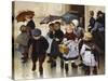 Une Sortie De Classe-Henri Jules Geoffroy-Stretched Canvas