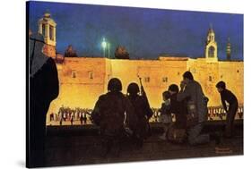 Uneasy Christmas in the Birthplace of Peace (or Christmas Eve in Bethlehem)-Norman Rockwell-Stretched Canvas