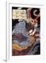 Uneme Is Exorcising the Monstrous Serpent from the Lake-Kuniyoshi Utagawa-Framed Giclee Print