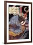 Uneme Is Exorcising the Monstrous Serpent from the Lake-Kuniyoshi Utagawa-Framed Giclee Print