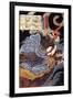 Uneme Is Exorcising the Monstrous Serpent from the Lake-Kuniyoshi Utagawa-Framed Giclee Print