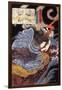 Uneme Is Exorcising the Monstrous Serpent from the Lake-Kuniyoshi Utagawa-Framed Giclee Print