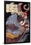 Uneme Is Exorcising the Monstrous Serpent from the Lake-Kuniyoshi Utagawa-Framed Giclee Print